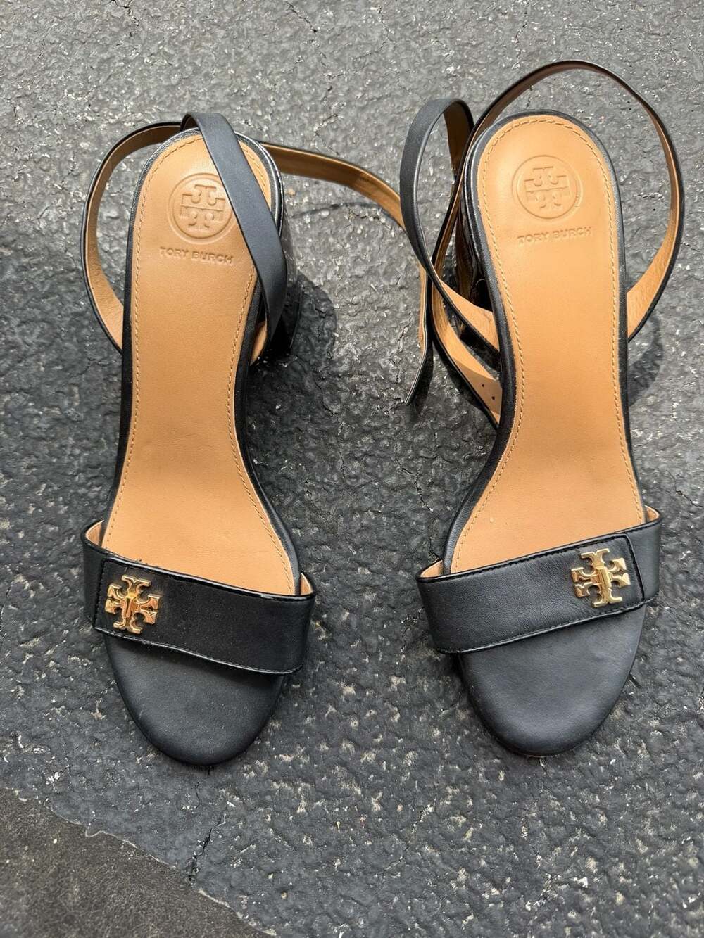 Tory Burch Miller Block Heel Sandals Size 8.5